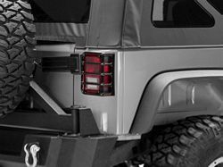 RedRock Euro Style Tail Light Guards; Black (07-18 Jeep Wrangler JK)