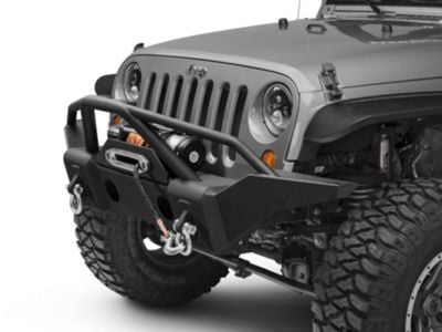 RedRock Jeep Wrangler Full Width Front Bumper with Double Grille Guard ...