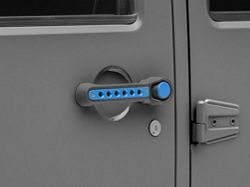 RedRock Billet Aluminum Door Handle Inserts; Blue (07-18 Jeep Wrangler JK 4-Door)