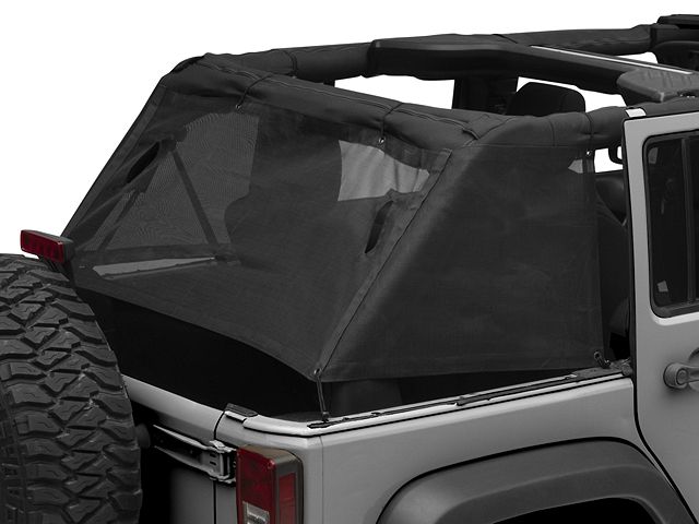 RedRock Mesh Wrap-Around Cargo Shade; Black (07-18 Jeep Wrangler JK 4-Door)