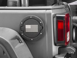 RedRock Old Glory Fuel Door Cover; Textured Black (07-18 Jeep Wrangler JK)