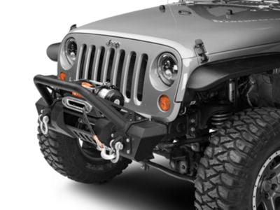 RedRock Jeep Wrangler Stubby HD Pre-Runner Winch Front Bumper with ...