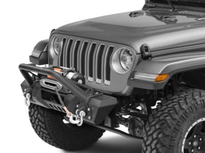 RedRock Jeep Wrangler Stubby HD Pre-Runner Winch Front Bumper with ...