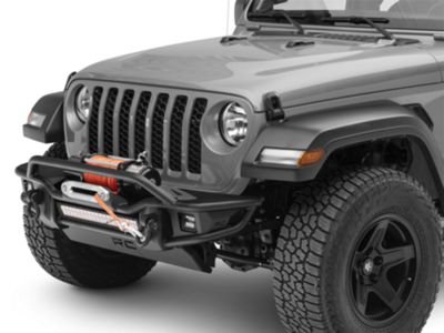 Rough Country Jeep Gladiator Tubular Winch Front Bumper; Satin Black ...