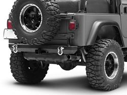 Smittybilt SRC Classic Rear Bumper with D-Rings; Textured Black (76-06 Jeep CJ5, CJ7, Wrangler YJ & TJ)