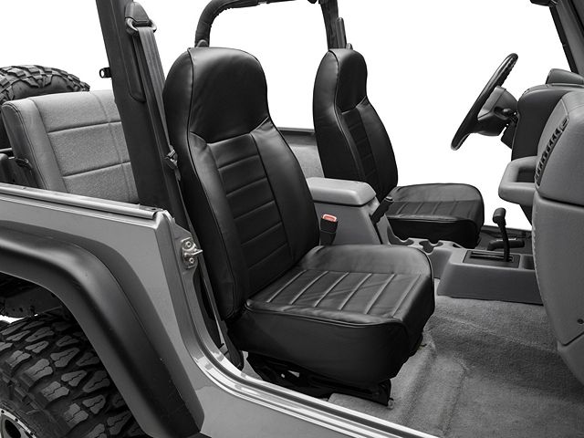 Smittybilt Standard Front Bucket Seat; Black Denim (76-06 Jeep CJ5, CJ7, Wrangler YJ & TJ)