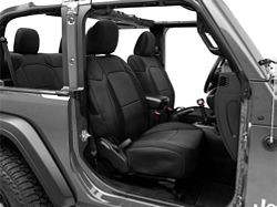 RedRock Custom Fit Front and Rear Seat Covers; Black (18-24 Jeep Wrangler JL 2-Door)