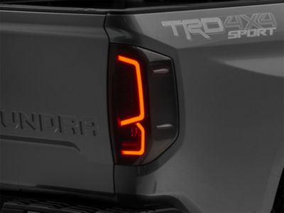 Light Bar LED Tail Lights; Black Housing; Smoked Lens (14-21 Tundra)